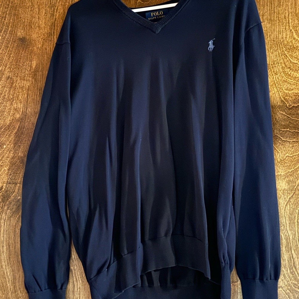 Polo by Ralph Lauren Men's Deep Blue V-Neck Sweater